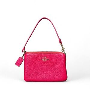 RARE Coach Hot Pink Wristlet/Clutch, Gold Hardware
